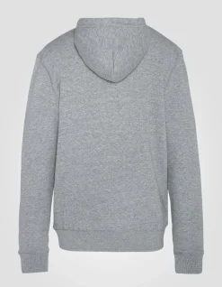 Sweatshirt zippé gris chiné à capuche, grande taille - GRIS CHINÉ