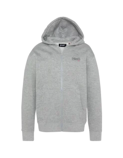 Sweatshirt zippé gris chiné à capuche enfant - GRIS CHINÉ