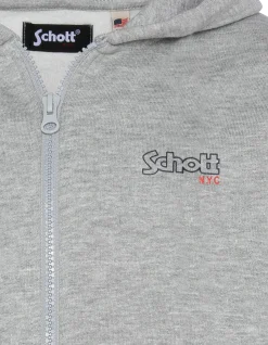 Sweatshirt zippé gris chiné à capuche enfant - GRIS CHINÉ