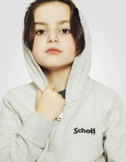 Sweatshirt zippé gris chiné enfant - GRIS CHINÉ