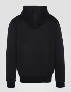 Sweatshirt zippé noir à capuche en molleton épais - NOIR