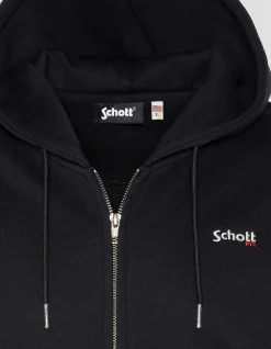 Sweatshirt zippé noir à capuche en molleton épais - NOIR