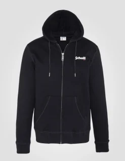 Sweatshirt zippé noir à capuche - NOIR