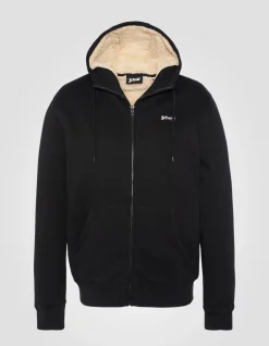 Sweatshirt zippé noir à capuche - NOIR