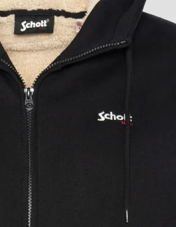 Sweatshirt zippé noir à capuche - NOIR
