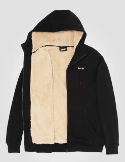 Sweatshirt zippé noir à capuche - NOIR