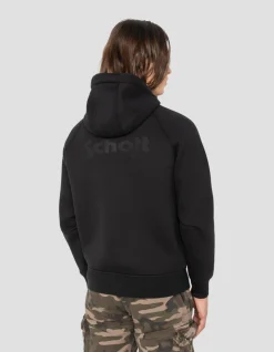 Sweatshirt zippé noir à capuche en Triplux - NOIR
