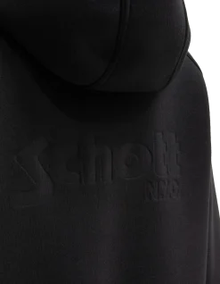Sweatshirt zippé noir à capuche en Triplux - NOIR