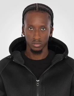 Sweatshirt zippé noir à capuche - NOIR