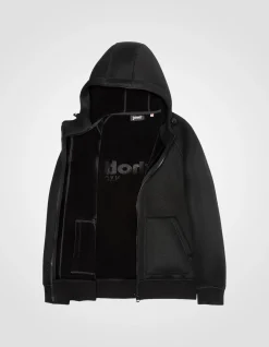 Sweatshirt zippé noir à capuche - NOIR