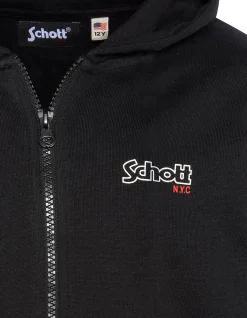 Sweatshirt zippé noir à capuche enfant - NOIR