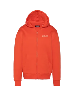 Sweatshirt zippé orange à capuche enfant - ORANGE