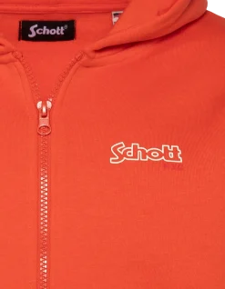 Sweatshirt zippé orange à capuche enfant - ORANGE