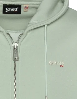 Sweatshirt zippé pastel sage à capuche en molleton épais, grande taille - SAGE PASTEL