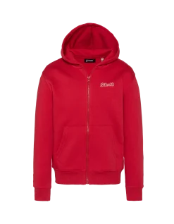 Sweatshirt zippé rouge à capuche enfant - ROUGE