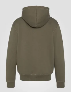 Sweatshirt zippé sage kaki à capuche en molleton épais, grande taille - SAGE KAKI
