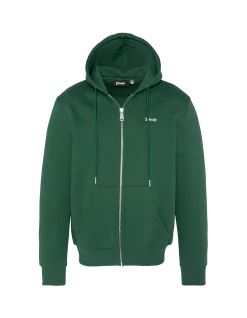 Sweatshirt zippé vert à capuche en molleton épais - VERT