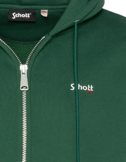 Sweatshirt zippé vert à capuche en molleton épais - VERT