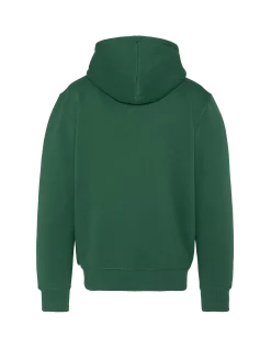 Sweatshirt zippé vert à capuche en molleton épais, grande taille - VERT