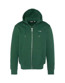 Sweatshirt zippé vert à capuche en molleton épais - VERT