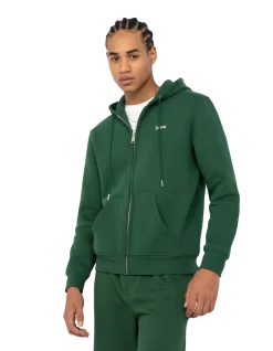 Sweatshirt zippé vert à capuche en molleton épais - VERT