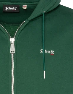Sweatshirt zippé vert à capuche en molleton épais - VERT