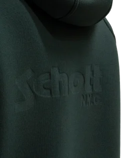 Sweatshirt zippé vert foncé à capuche en Triplux - VERT FONCÉ