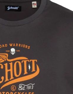 T-shirt anthracite imprimé Schott Motorcycles - ANTHRACITE