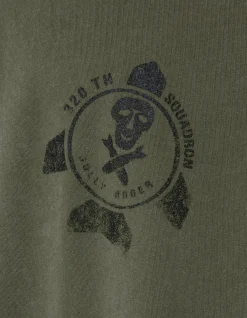 T-shirt army badgé kaki, effet vintage - KAKI
