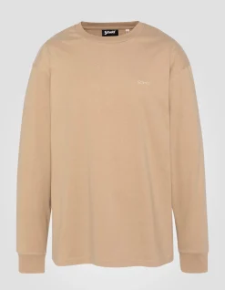 T-shirt beige à manches longues - BEIGE