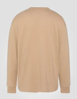 T-shirt beige à manches longues - BEIGE