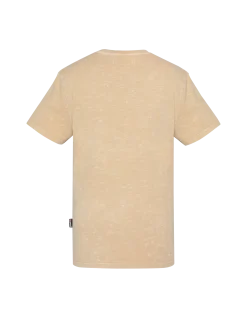 T-shirt biker beige, effet flammé - BEIGE