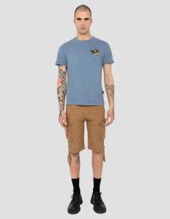 T-shirt biker bleu - BLEU