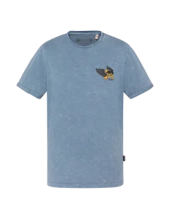 T-shirt biker bleu - BLEU