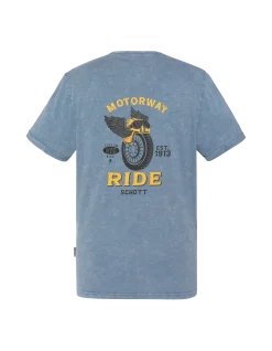 T-shirt biker bleu - BLEU