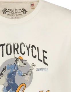 T-shirt biker cartoon blanc - BLANC CASSÉ