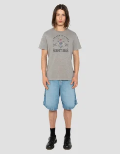 T-shirt biker gris, effet flammé - GRIS