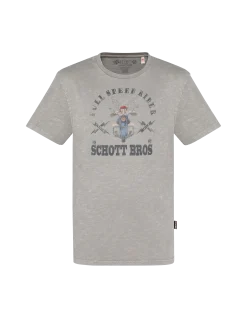 T-shirt biker gris, effet flammé - GRIS