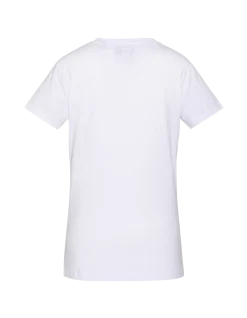 T-shirt blanc col V avec broderie cœur - BLANC