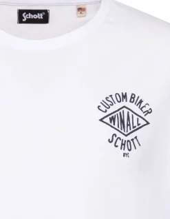 T-shirt blanc imprimé Custom Biker - BLANC