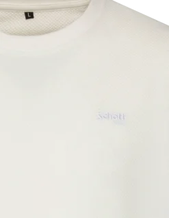 T-shirt blanc maille effet gaufré - BLANC