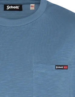 T-shirt bleu acier effet flammé - BLEU ACIER