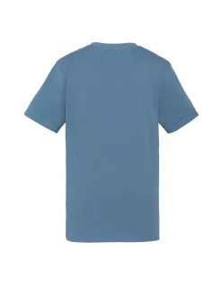 T-shirt bleu jean imprimé logo vintage - BLEU JEAN