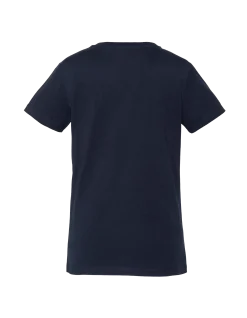 T-shirt bleu marine col V avec broderie cœur - MARINE