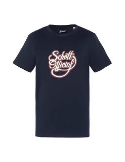 T-shirt bleu marine imprimé logo vintage - MARINE