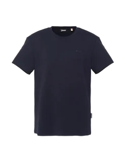 T-shirt bleu marine maille effet gaufré - MARINE