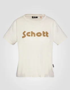 T-shirt brodé blanc - BLANC CASSÉ
