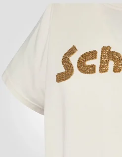 T-shirt brodé blanc - BLANC CASSÉ