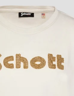 T-shirt brodé blanc - BLANC CASSÉ