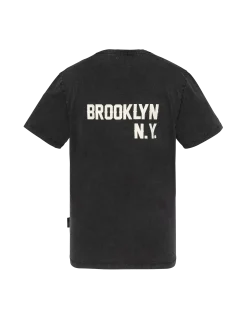 T-shirt city district noir délavé - NOIR DÉLAVÉ